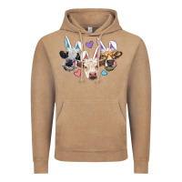 Vintage Coffee Easter Cows With Bunny Ears Vintage Hoodie - RanaPortraitStore