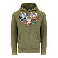 Vintage Olive Easter Cows With Bunny Ears Vintage Hoodie - RanaPortraitStore