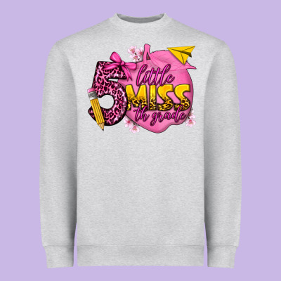 Little Miss 5th Grade Heavyweight Sweatshirt Designed By Texasbilliewilder