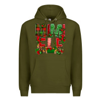 Army Green Christmas Mimi Elf Premium Hoodie - BundleAndBundleShop