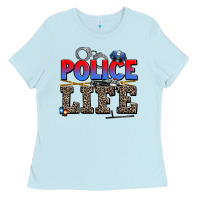 Baby Blue police life Ladies Tee - AdoDesignShop