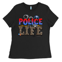 Black police life Ladies Tee - AdoDesignShop