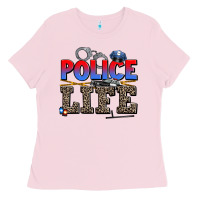 Bubblegum Pink police life Ladies Tee - AdoDesignShop