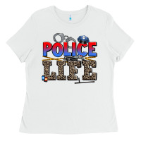 White police life Ladies Tee - AdoDesignShop