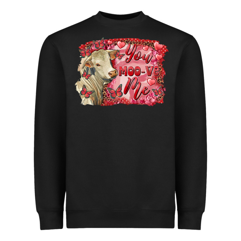 Valentine's Day You Moo Ve Me Charolais Cow Heavyweight Sweatshirt by RanaPortraitStore | Teevron