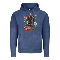 Vintage Denim Easter Dachshund Vintage Hoodie - RanaPortraitStore