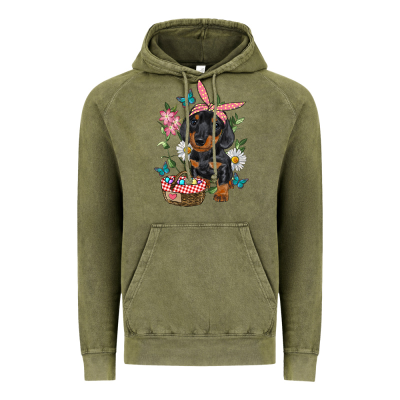 Easter Dachshund Vintage Hoodie by RanaPortraitStore | Teevron