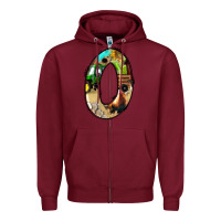 Burgundy farm life alphabet numbers 0 Zipper Hoodie - BundleAndBundleShop