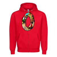 Red farm life alphabet numbers 0 Zipper Hoodie - BundleAndBundleShop