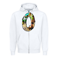 White farm life alphabet numbers 0 Zipper Hoodie - BundleAndBundleShop
