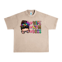 French Oak wife mom boss messy bun Urban Heavy Tee - Zillion Design Studio