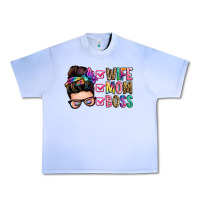 Grape Ice wife mom boss messy bun Urban Heavy Tee - Zillion Design Studio