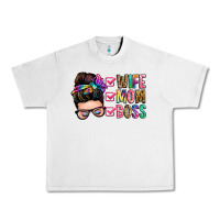 Lunar Rock wife mom boss messy bun Urban Heavy Tee - Zillion Design Studio