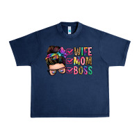 Navy wife mom boss messy bun Urban Heavy Tee - Zillion Design Studio