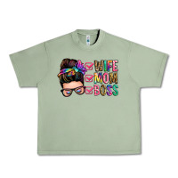 Oil Green wife mom boss messy bun Urban Heavy Tee - Zillion Design Studio