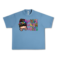 Pebble Blue wife mom boss messy bun Urban Heavy Tee - Zillion Design Studio
