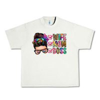 Pistachio wife mom boss messy bun Urban Heavy Tee - Zillion Design Studio