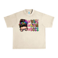 Sandshell wife mom boss messy bun Urban Heavy Tee - Zillion Design Studio