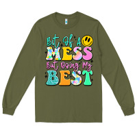 Army Green bit of a mess but doing my best Long Sleeve Tee - JahusDesignShop