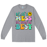 Heather Grey bit of a mess but doing my best Long Sleeve Tee - JahusDesignShop
