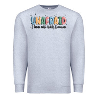 Heather Grey unafraid Premium Sweatshirt - MaliasSmallBusiness
