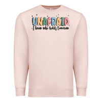 Pale Pink unafraid Premium Sweatshirt - MaliasSmallBusiness