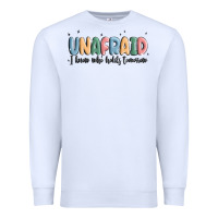 White unafraid Premium Sweatshirt - MaliasSmallBusiness