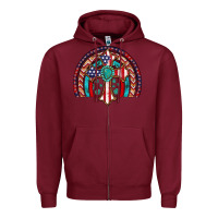 Burgundy gemstone cross american flag turquoise rainbow Zipper Hoodie - Artiststas