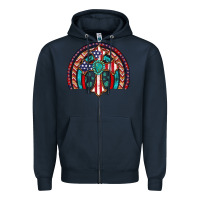 Navy gemstone cross american flag turquoise rainbow Zipper Hoodie - Artiststas