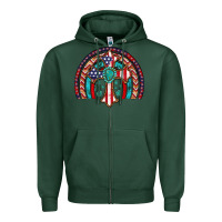 Sports Green gemstone cross american flag turquoise rainbow Zipper Hoodie - Artiststas