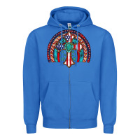 True Royal gemstone cross american flag turquoise rainbow Zipper Hoodie - Artiststas