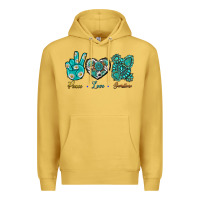Antique Gold Peace Love Gemstone Premium Hoodie - BundleAndBundleShop