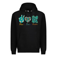 Black Peace Love Gemstone Premium Hoodie - BundleAndBundleShop