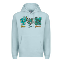 Blue Mist Peace Love Gemstone Premium Hoodie - BundleAndBundleShop
