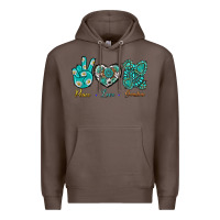 Coffee Peace Love Gemstone Premium Hoodie - BundleAndBundleShop