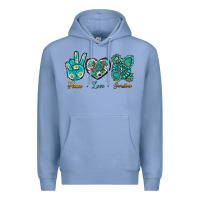 Colony Blue Peace Love Gemstone Premium Hoodie - BundleAndBundleShop