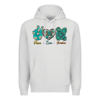 Dove Grey Peace Love Gemstone Premium Hoodie - BundleAndBundleShop