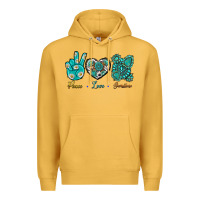 Mustard Peace Love Gemstone Premium Hoodie - BundleAndBundleShop