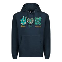 Navy Peace Love Gemstone Premium Hoodie - BundleAndBundleShop