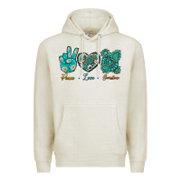 Oatmeal Heather Peace Love Gemstone Premium Hoodie - BundleAndBundleShop