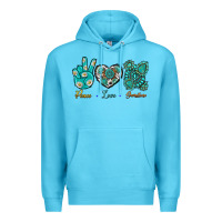 Ocean Blue Peace Love Gemstone Premium Hoodie - BundleAndBundleShop
