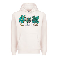 Pale Pink Peace Love Gemstone Premium Hoodie - BundleAndBundleShop