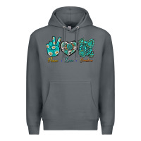 Rock Peace Love Gemstone Premium Hoodie - BundleAndBundleShop