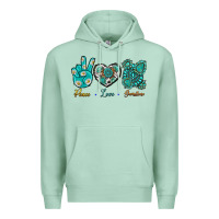 Seafoam Peace Love Gemstone Premium Hoodie - BundleAndBundleShop