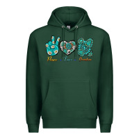 Sports Green Peace Love Gemstone Premium Hoodie - BundleAndBundleShop