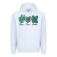 White Peace Love Gemstone Premium Hoodie - BundleAndBundleShop