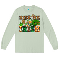 Matcha kiss me i am irish  with lips and shamrocks Long Sleeve Tee - AdoDesignShop