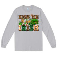 Moon Dust kiss me i am irish  with lips and shamrocks Long Sleeve Tee - AdoDesignShop