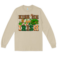 Kiss Me I Am Irish  With Lips And Shamrocks Long Sleeve Tee | Teevron
