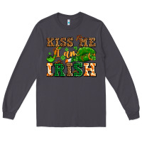Smoke kiss me i am irish  with lips and shamrocks Long Sleeve Tee - AdoDesignShop